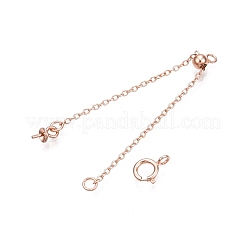 スターリングシルバーチェーンエクステンダー925個  スライダーアズキチェーン  ローズゴールド  83mm  ペンダント：6x3mm  ピン：0.6mm  クラスプ：5.5x7.5x2.5mm&nbsp;STER-N016-02RG