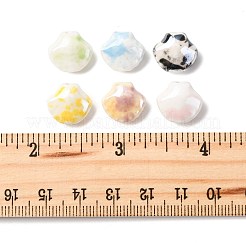 26Pcs 6 Colors Shell Shape Glazed Porcelain Beads&nbsp;PORC-FS0001-35