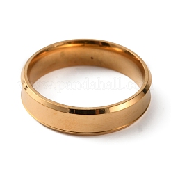201ステンレススチールプレーンバンドリング男性用女性用  ゴールドカラー  usサイズ11 3/4(21.1mm)&nbsp;RJEW-WH0010-07F-G