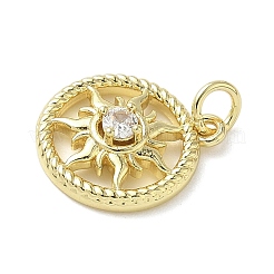 Brass Micro Pave Cubic Zirconia Pendants&nbsp;KK-L248-15G-04