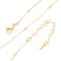 2.5mm 真鍮ボール スネーク チェーン ネックレス 女性 男性用  18KGP本金メッキ  18.07インチ（45.9cm）&nbsp;KK-P302-03G