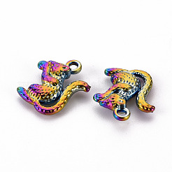 合金ペンダント  カドミウムフリー＆ニッケルフリー＆鉛フリー  リスの形  虹色  17x16x4mm  穴：1.8mm&nbsp;PALLOY-S180-099-NR