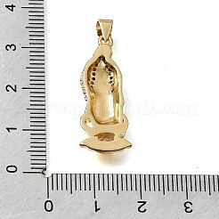 Brass Micro Pave Clear Cubic Zirconia Pendants&nbsp;CU-CBA637A-07G-A