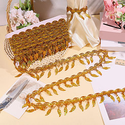 Polyester Metallic Thread Lace Tassel Ribbons&nbsp;OCOR-WH0108-42D