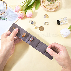 PUレザージュエリーロール1個  リング、ネックレス、イヤリング、ブレスレット  グレー  5.5x4.4x1.7cm&nbsp;ABAG-CL0001-43C