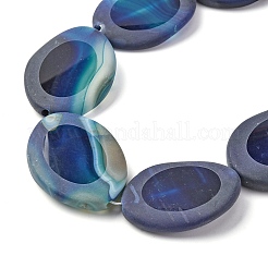 Natural Blue Agate Beads Strands&nbsp;G-P570-B01-01