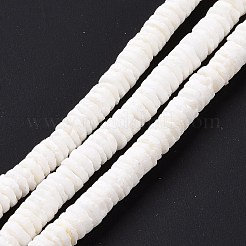 天然石シーシェルビーズ連売り  フラットラウンド  5.5~6.5x1.5~3mm  穴：0.8mm  約298~300個/連  22.44~23.23インチ（57~59cm）&nbsp;X-SSHEL-G023-07
