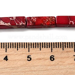 ナチュラルインペリアルジャスパービーズ連売り  直方体の  染め  暗赤色  13~13.5x4.2~4.5x4.2~4.5mm  穴：1.2mm  約28~30個/連  14.96インチ〜15.16インチ（38~38.5cm）&nbsp;G-L515-01H