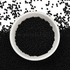 曇りガラスシードビーズ12/0個  ラウンド  ブラック  2x1~2mm  穴：0.5mm  約30000個/袋  440~450 G /袋&nbsp;SEED-R029-2mm-A07