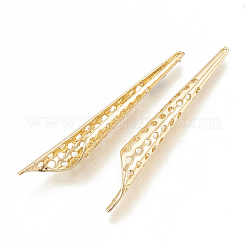 真鍮チャーム  トーチ  ニッケルフリー  18KGP本金メッキ  44x5x5mm  穴：0.5mm&nbsp;KK-S341-40