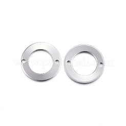 変色しない304ステンレススチールリンクコネクター  サークル  ステンレス鋼色  13x1mm  穴：1mm&nbsp;X-STAS-H357-03P