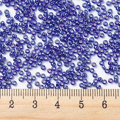 MIYUKIラウンドロカイユビーズ  日本製シードビーズ  11/0  （rr1020)シルバーライニングコバルトab  2x1.3mm  穴：0.8mm  約50000個/ポンド&nbsp;SEED-G007-RR1020