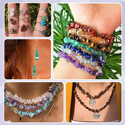 150G 15 Styles Natural & Synthetic Mixed Gemstone Chip Beads&nbsp;G-PA0001-95