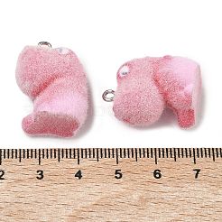 Flocking Opaque Resin Pendants&nbsp;RESI-F064-A14