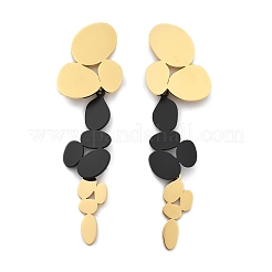 304 Stainless Steel Oval Tassel Stud Earrings&nbsp;EJEW-M101-05