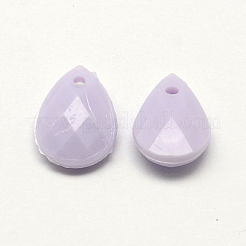 不透明なアクリルティアドロップ  ペンダント  多面カット  ミックスカラー  18x12x5mm  穴：2mm&nbsp;X-SACR-Q100-M057