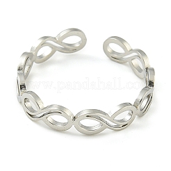 304 Stainless Steel Adjustable Open Rings&nbsp;RJEW-S237-02P