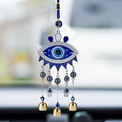 2Pcs 2 Style Car Hanging Alloy Glass Rhinestone Wind Chime&nbsp;HJEW-SZ0001-14