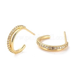 Sparkling Half Hoop Cubic Zirconia Earrings&nbsp;EJEW-C002-01G-RS