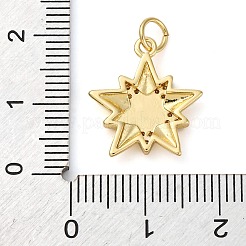 Brass Micro Pave Clear Cubic Zirconia Pendants&nbsp;KK-P308-76G