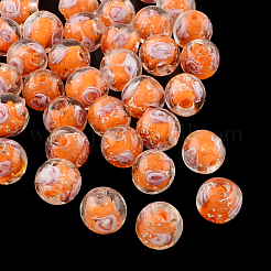 Handmade Luminous Inner Flower Lampwork Beads&nbsp;LAMP-R129-8mm-M