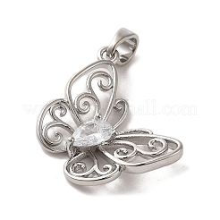 Brass Micro Pave Cubic Zirconia Pendants&nbsp;ZIRC-P114-03P