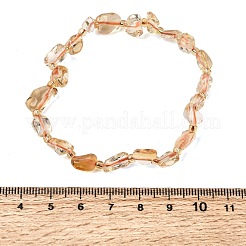 加熱処理された天然シトリンビーズのストレッチブレスレット  内径：2.17インチ（5.5cm）  ビーズ：4.5~13x4~8.5x3~6mm&nbsp;GG-CBA05D5-02A-10