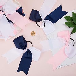 10個 2色 リボン結び ポリエステル 伸縮性 ヘアタイ  女の子の子供のためのヘアアクセサリー  ミックスカラー  160x170mm  5個/カラー&nbsp;OHAR-GF0001-24