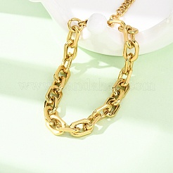 304 Stainless Steel Rectangle Link Chain Bracelets for Women&nbsp;BJEW-F536-17G
