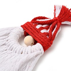 Christmas Handmade Woven Macrame Cotton Thread Santa Claus Pendant Decorations&nbsp;HJEW-JM02455-02