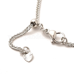 2mm Rack Plating Brass Wheat Chain Adjustable Slider Necklaces for Women Men&nbsp;MAK-L044-09P