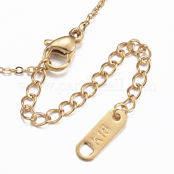 304ステンレススチールペンダントネックレス  エナメル  リング  ゴールドカラー  15.74インチ（40cm）  ペンダント：8x5mm&nbsp;NJEW-H459-15G