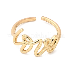 Word Love Brass Open Cuff Ring for Women&nbsp;LS-RJEW-A040-04G