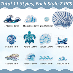 22Pcs 11 Styles Ocean Theme Polyester Embroidery Sew on Cloth Patches&nbsp;PATC-GA0001-80