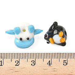 手作りランプワークビーズ  混合動物  ミックスカラー  15~29x14.5~24x13~17mm  穴：1.4~2mm&nbsp;LAMP-F038-04