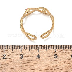 304ステンレススチール製マイクロパヴェキュービックジルコニアカフオープンリング  無限大  ゴールドカラー  7.5mm  内径：18mm&nbsp;SA-CBAF5A1-01G