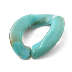 アクリルカーブチェーンフィンガー指輪  ダークターコイズ  内径：17mm&nbsp;RJEW-JR00311-01