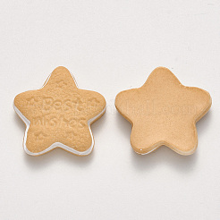 樹脂デコデンカボション  模造食品ビスケット  最高の願いを込めた星  小麦  23x24x6mm&nbsp;CRES-N022-03