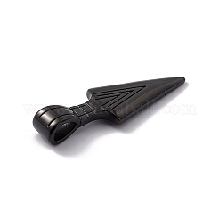 304ステンレススチール製ビッグペンダントイオンプレーティング（IP）  三角形  電気泳動黒  56x17x9.5mm  穴：5.5x8.5mm&nbsp;STAS-G289-03B