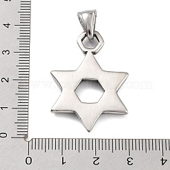 316サージカルステンレスペンダント  ダビデの星のチャーム  アンティークシルバー  36x24x3mm  穴：7.4x4.8mm&nbsp;STAS-K276-14B-AS