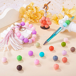 45Pcs 3 Colors Round Silicone Focal Beads&nbsp;SIL-TAD0001-01G