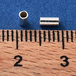 スターリングシルバースペーサーチューブビーズ925個  コラム  銀  4x2mm  穴：1.5mm  約217個(10g)/袋&nbsp;STER-Z006-02A-S