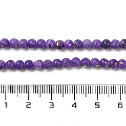 天然ドロマイトと合成オパールビーズの連売りを組み立てたもの  染め  ラウンド  暗い蘭  4mm  穴：0.9mm  約100個/連  15.87''~15.94''（40.3~40.5センチメートル）&nbsp;G-Q017-G06-01F-1