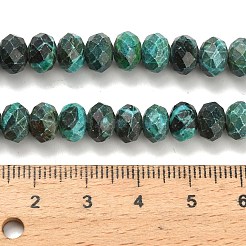 合成マラカイトビーズ連売り  多面カット  ロンデル  8x5.5mm  穴：1.2mm  約69個/連  15.16''（38.5センチメートル）&nbsp;G-Z111-A43