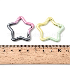 スプレーペイント合金スプリングゲートリング  スター  ミックスカラー  35x36x5mm&nbsp;FIND-C086-02A