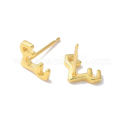 女性用スターリングシルバースタッドピアス925個  鹿  ゴールドカラー  7x10mm&nbsp;EJEW-K303-03G