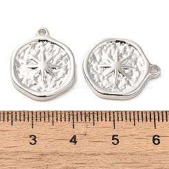 アクリルパーツ  六角  プラチナ  20x16.5x2mm  穴：1.4mm&nbsp;PALLOY-P303-17P