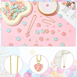 DIY Alloy Enamel Heart with Letter A~Z Pendant Decoration Making Kits&nbsp;DIY-CJ0003-08