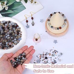 ガラスビーズ  ラウンド＆ヒトデ＆フィッシュ＆ロンデル  混合スタイル  グレー  2.5~14x2.5~13.5x2~8.5mm  穴：1~1.4mm  約200~300個/袋  2袋/箱&nbsp;GLAA-SZ0001-94E