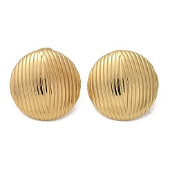 304ステンレススチールスタッドピアス  イオンプレーティング（ip）  18KGP本金メッキ  半円  23.5mm&nbsp;EJEW-L296-013G-02